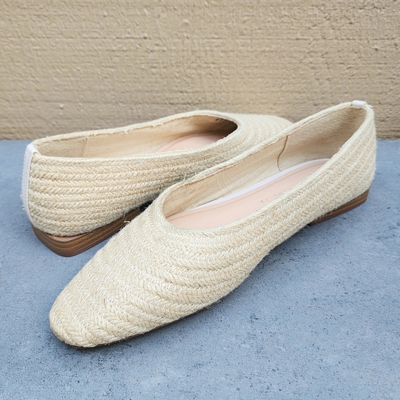 Zara Cream Woven Flats - Picture 1 of 11